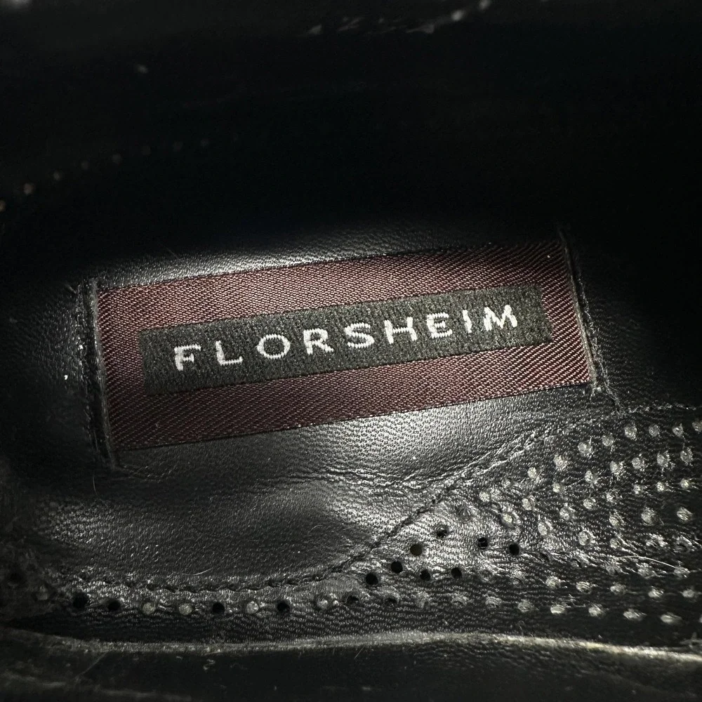 Florsheim Lexington‎ Dress Shoes Mens 8.5D Black Wingtip Oxford Brogue Leather